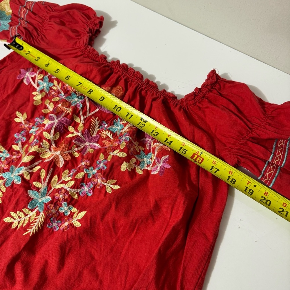 Free People Red Embroidered Midi Dress - Picture 6 of 10